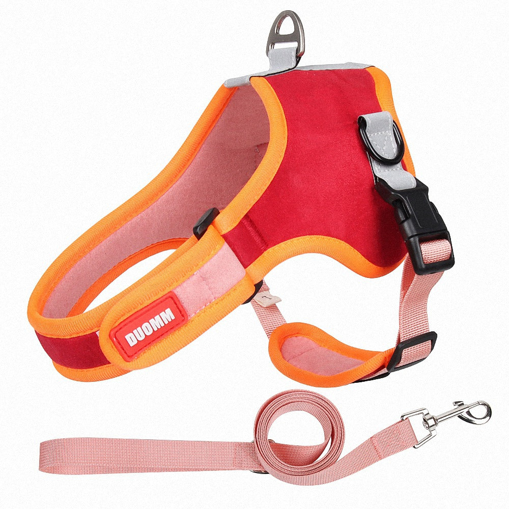 Suede Dog Harness and Leash