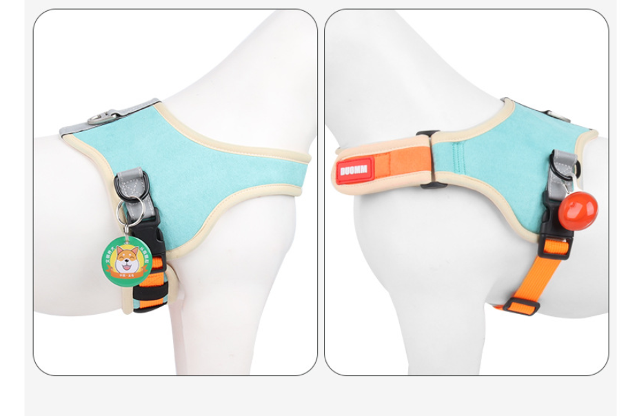 Suede Dog Harness and Leash