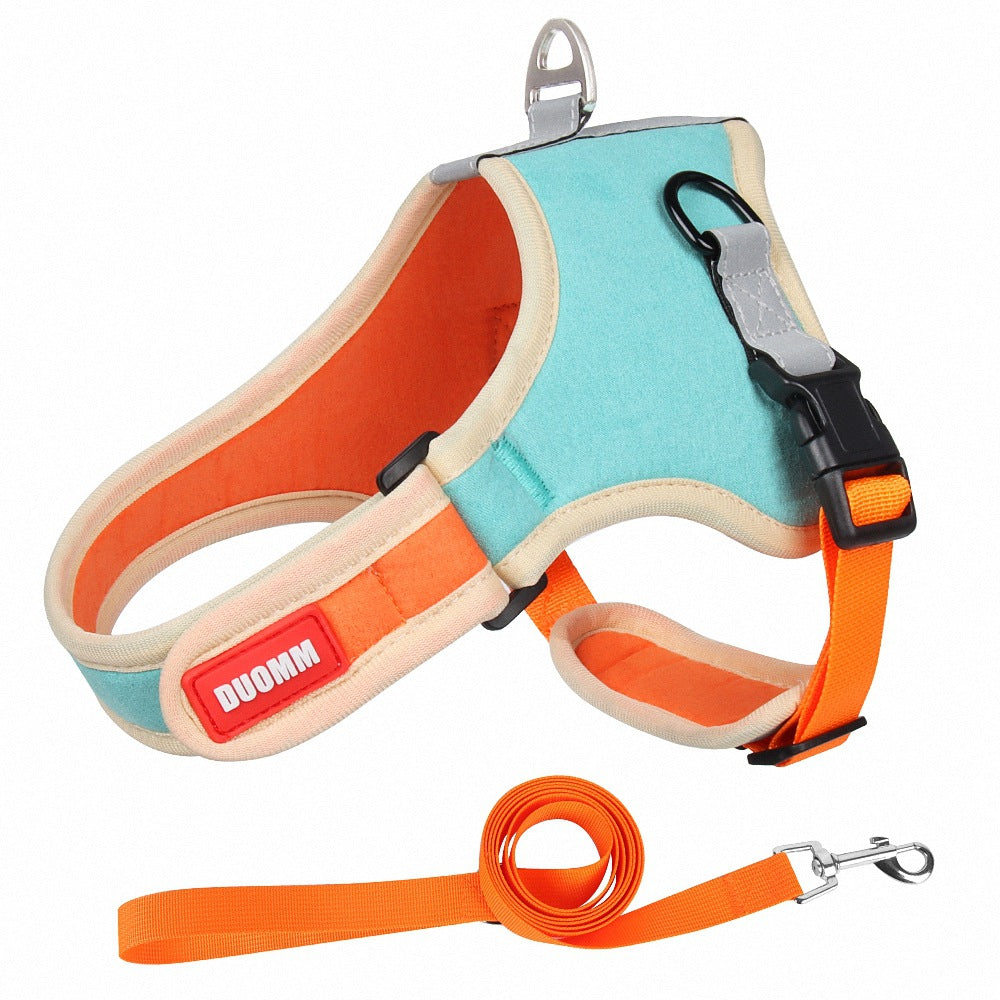 Suede Dog Harness and Leash