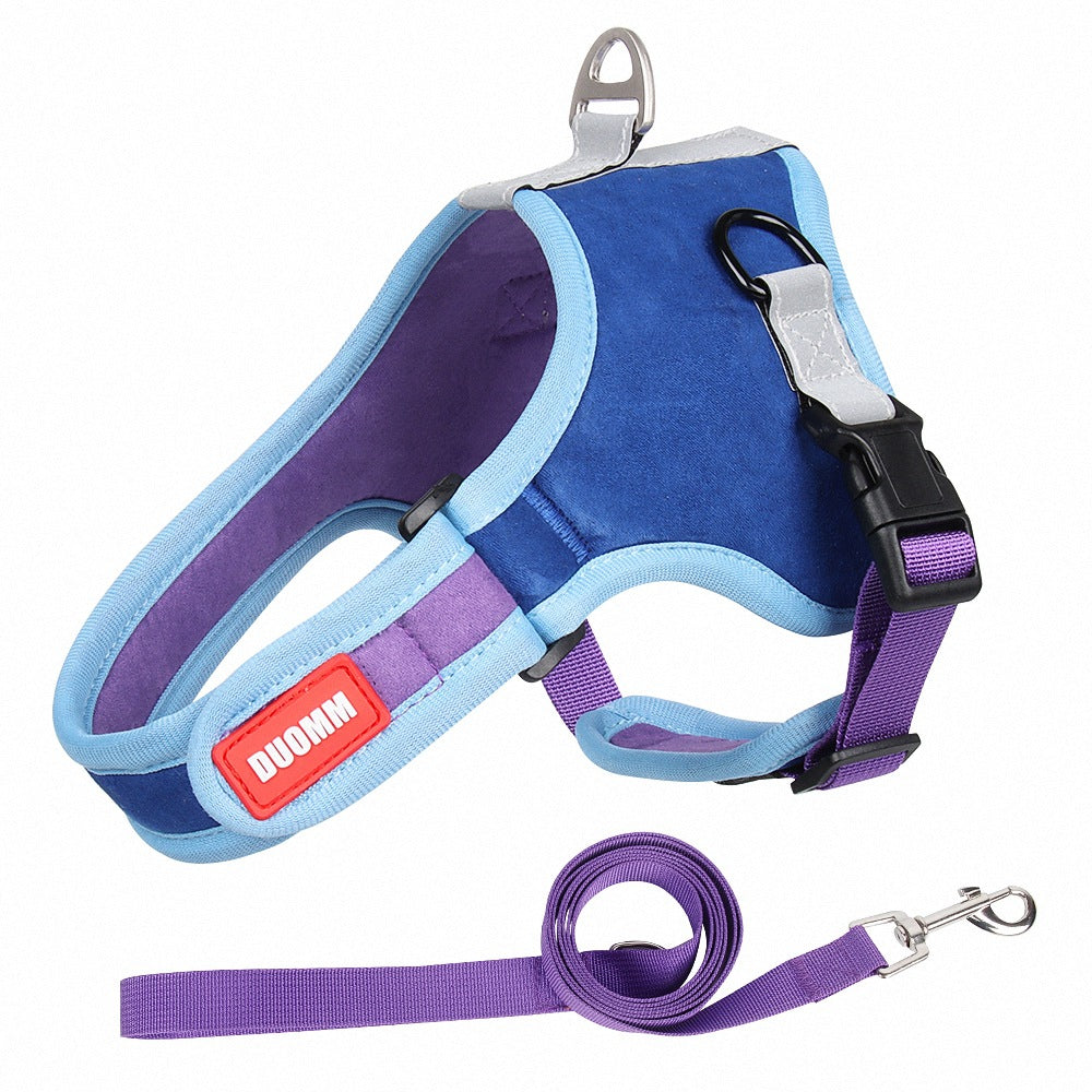 Suede Dog Harness and Leash