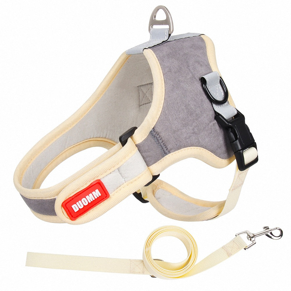 Suede Dog Harness and Leash